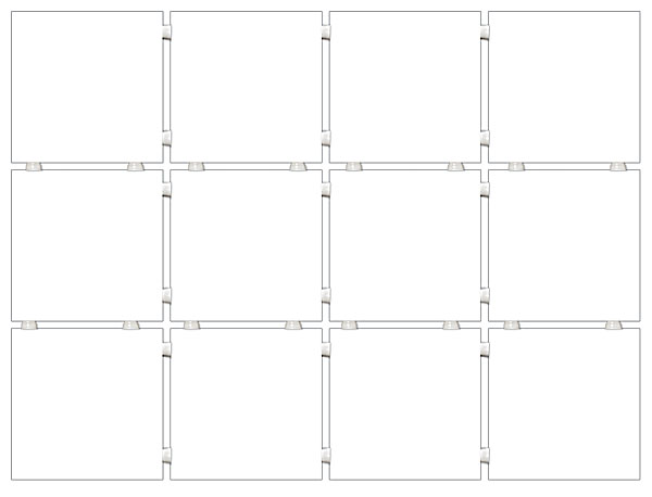 Конфетти белый, полотно 30х40 из 12 частей 9,9х9,9