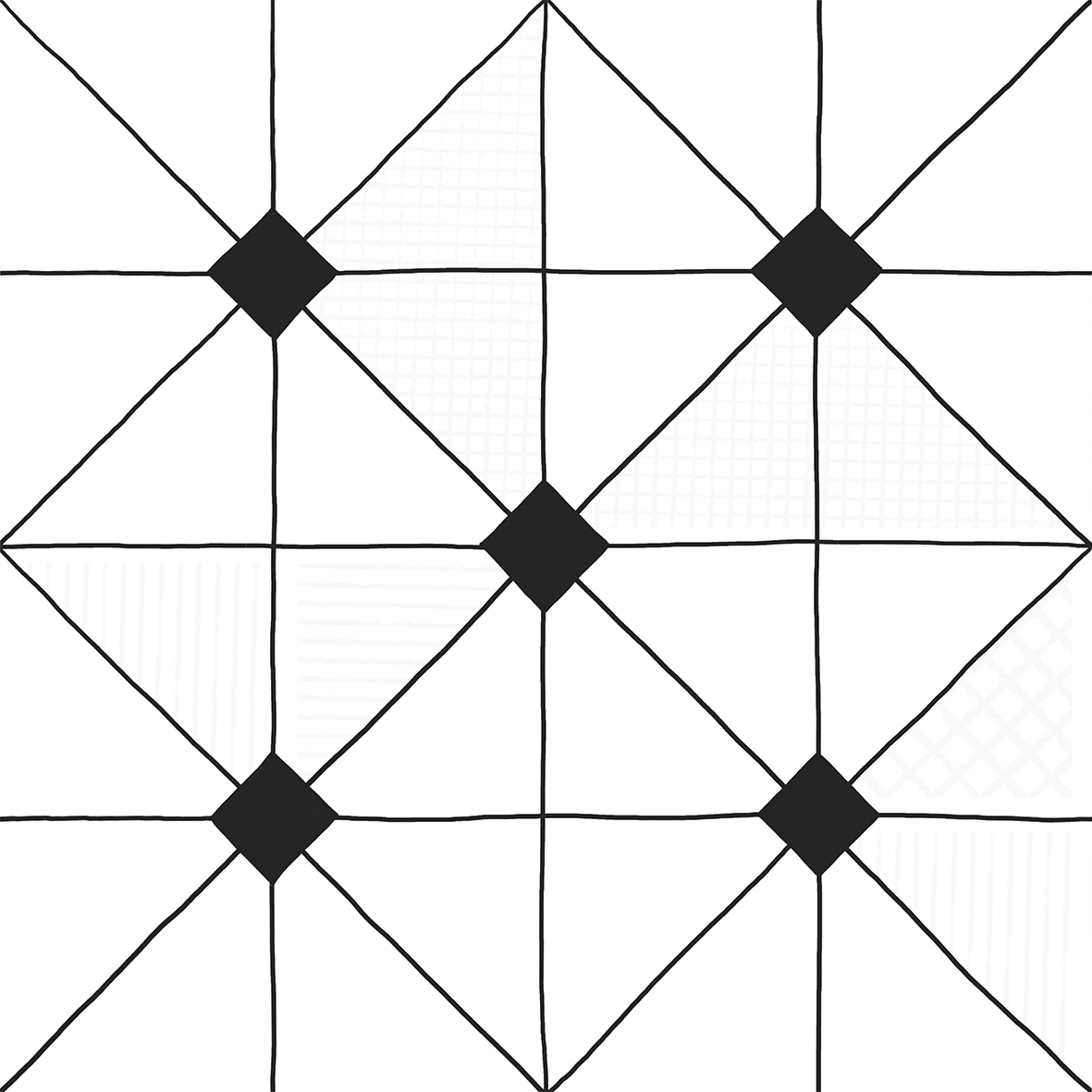 6032-0434 Керамогранит Домино белый декор геометрия 30x30 Lasselsberger