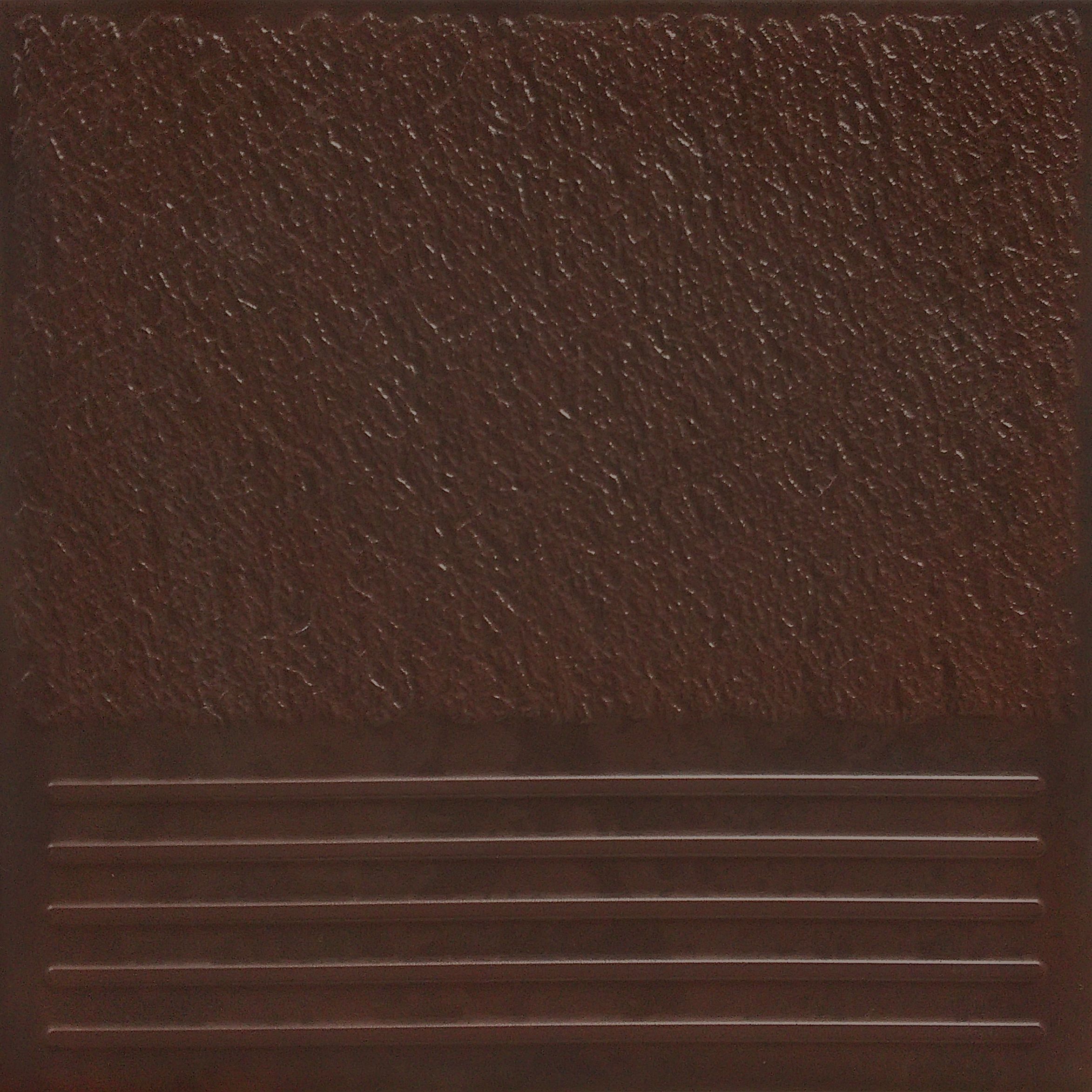 Клинкерная плитка Фронтальная ступень Каир 4 коричневый рельефная 29,8x29,8