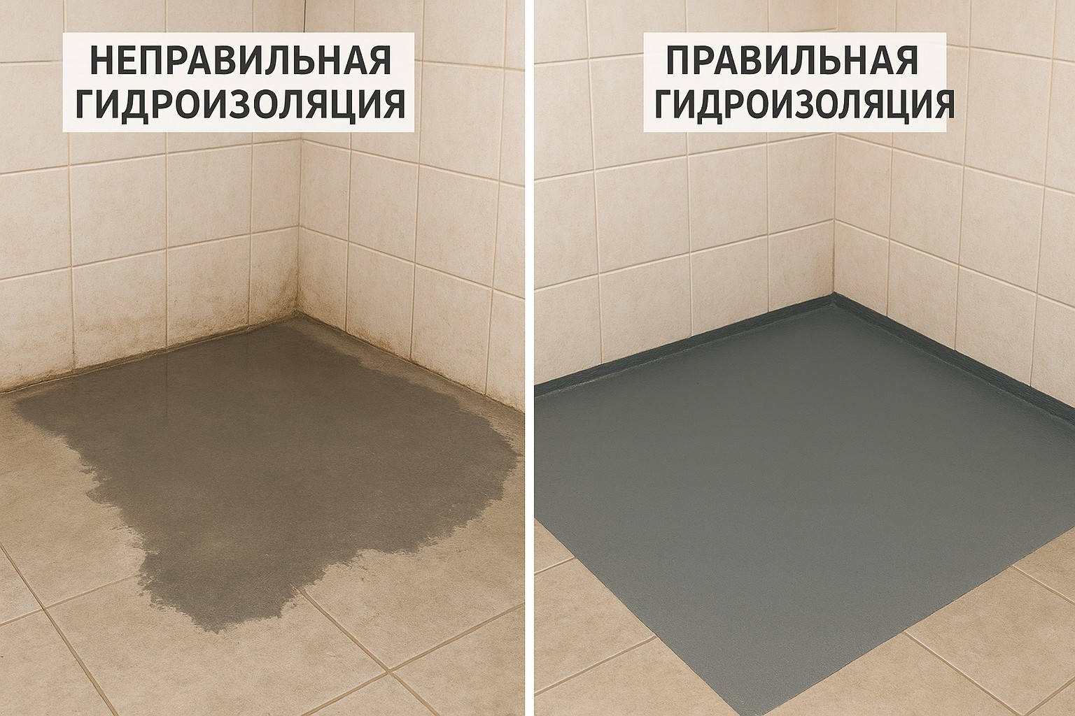 Типичные ошибки при укладке гидроизоляции