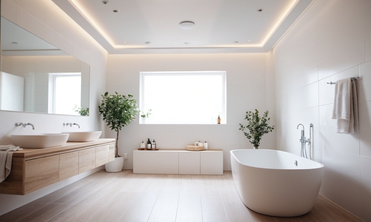 Совместимость натяжного потолка с керамической плиткой