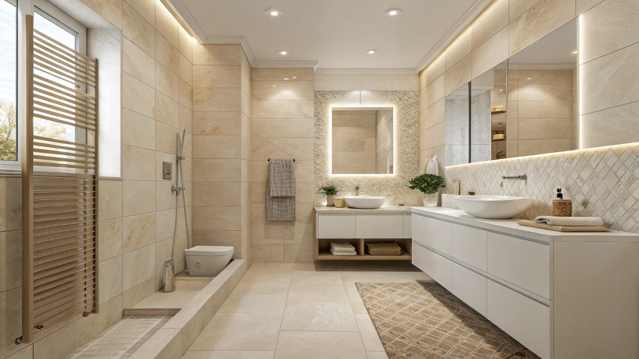 плитки в ванной и туалете