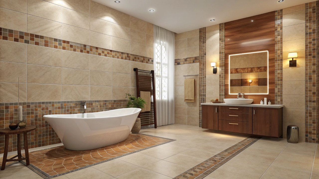 плитки в ванной и туалете