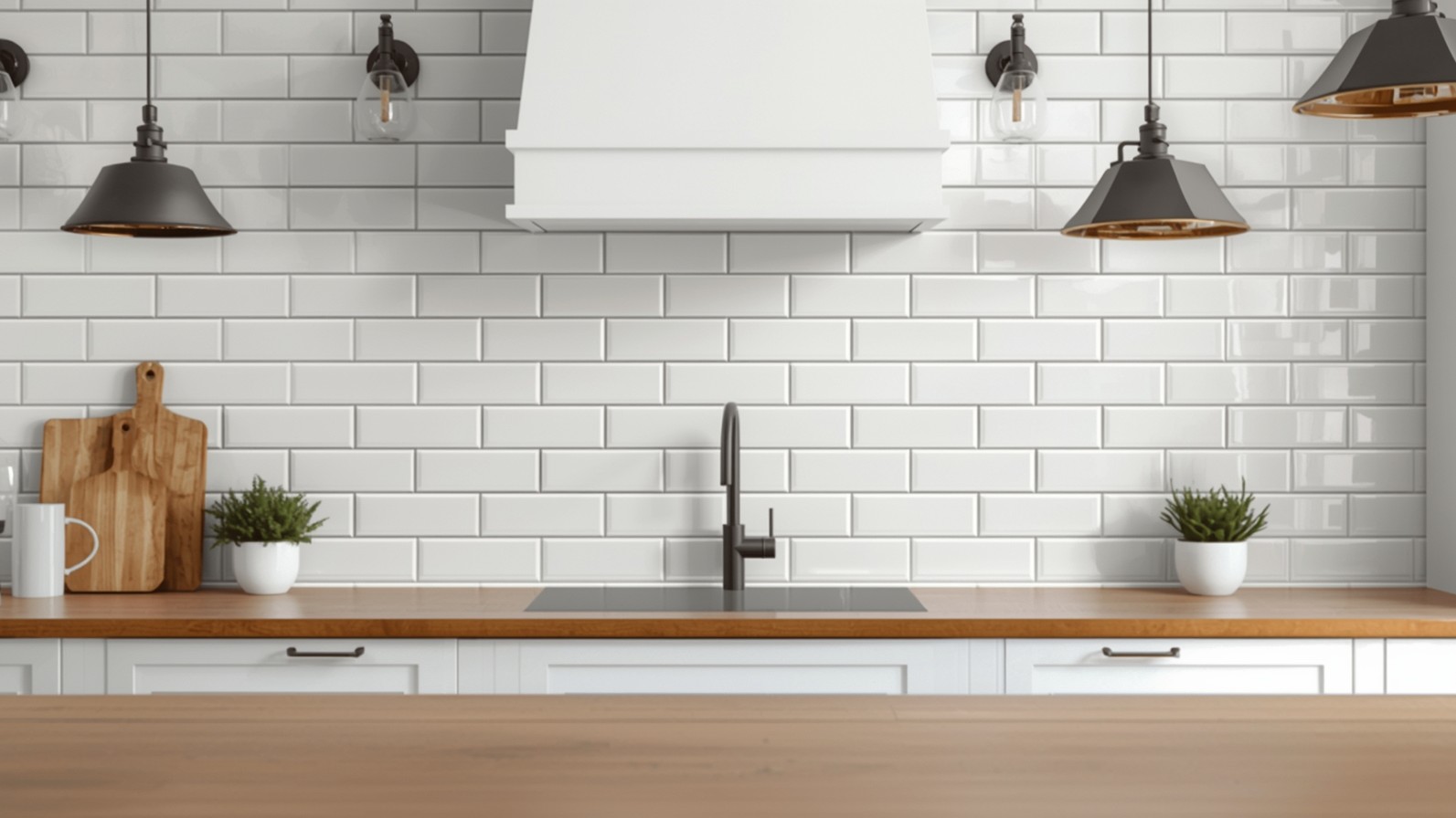 Классическая белая плитка Subway (в стиле метро)