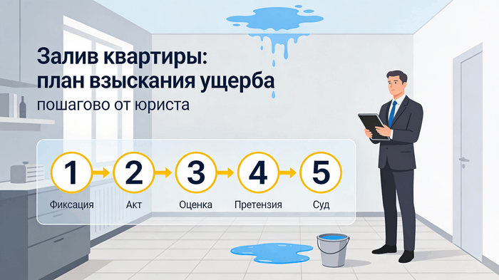 Взыскание ущерба при заливе квартиры: четкий план от А до Я