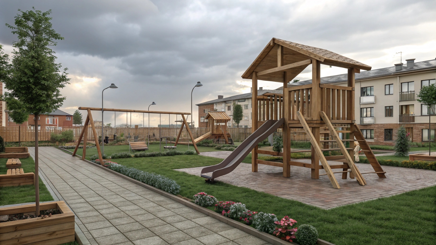 Как правильно спроектировать детскую площадку комплекс для небольшого двора