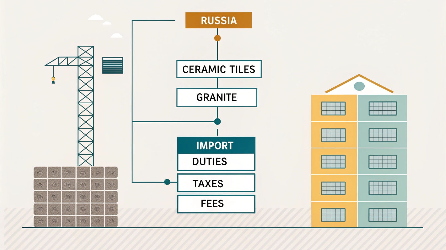 Схема расчета пошлин для импорта керамогранита и плитки в Россию.