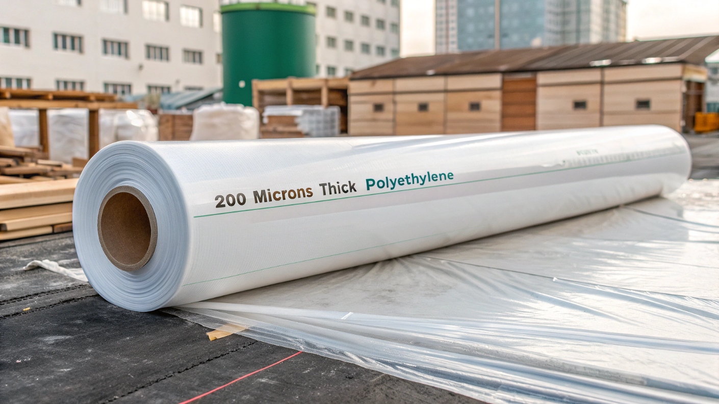 Пленка полиэтиленовая 200 мкм для укрытия стройматериалов на объекте
