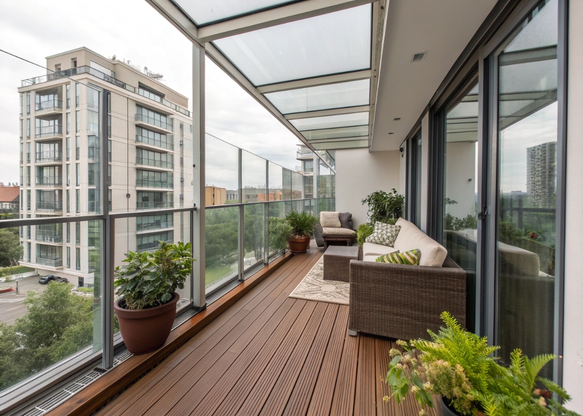 Остекление и отделка балконов ламинатом под ключ