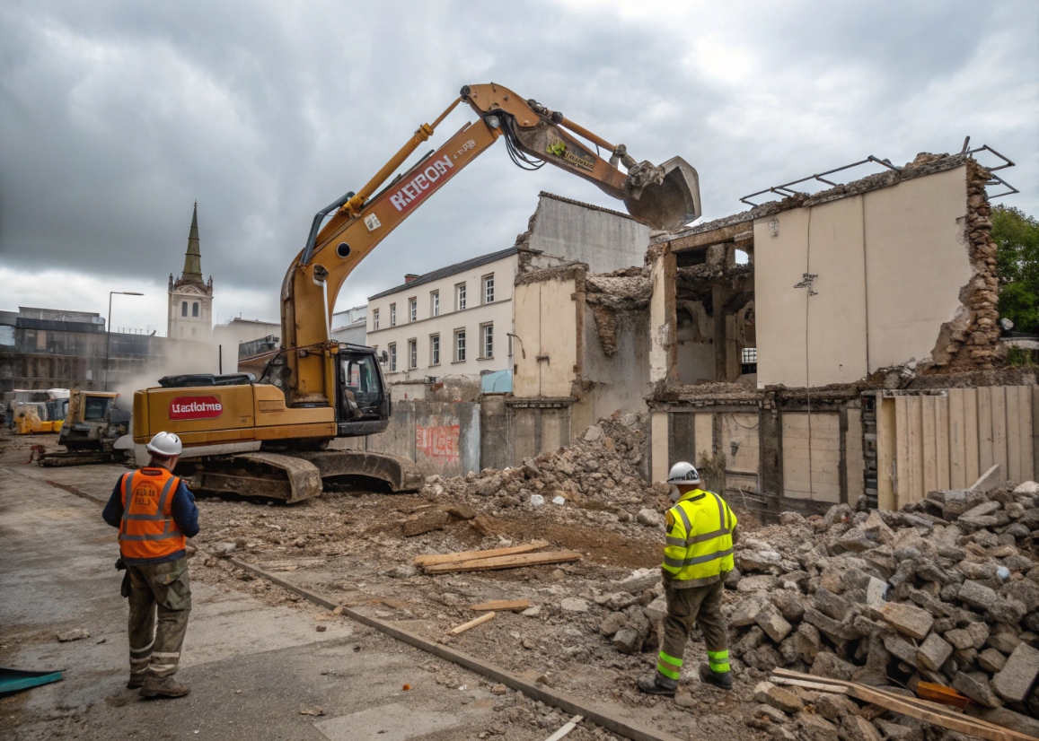 Снос и демонтаж зданий: вывоз строительного мусора с помощью мультилифта