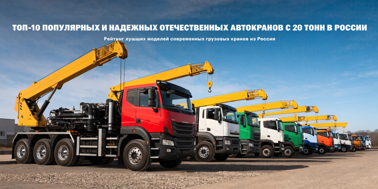 Топ-10 популярных и надёжных отечественных автокранов от 20 тонн в России