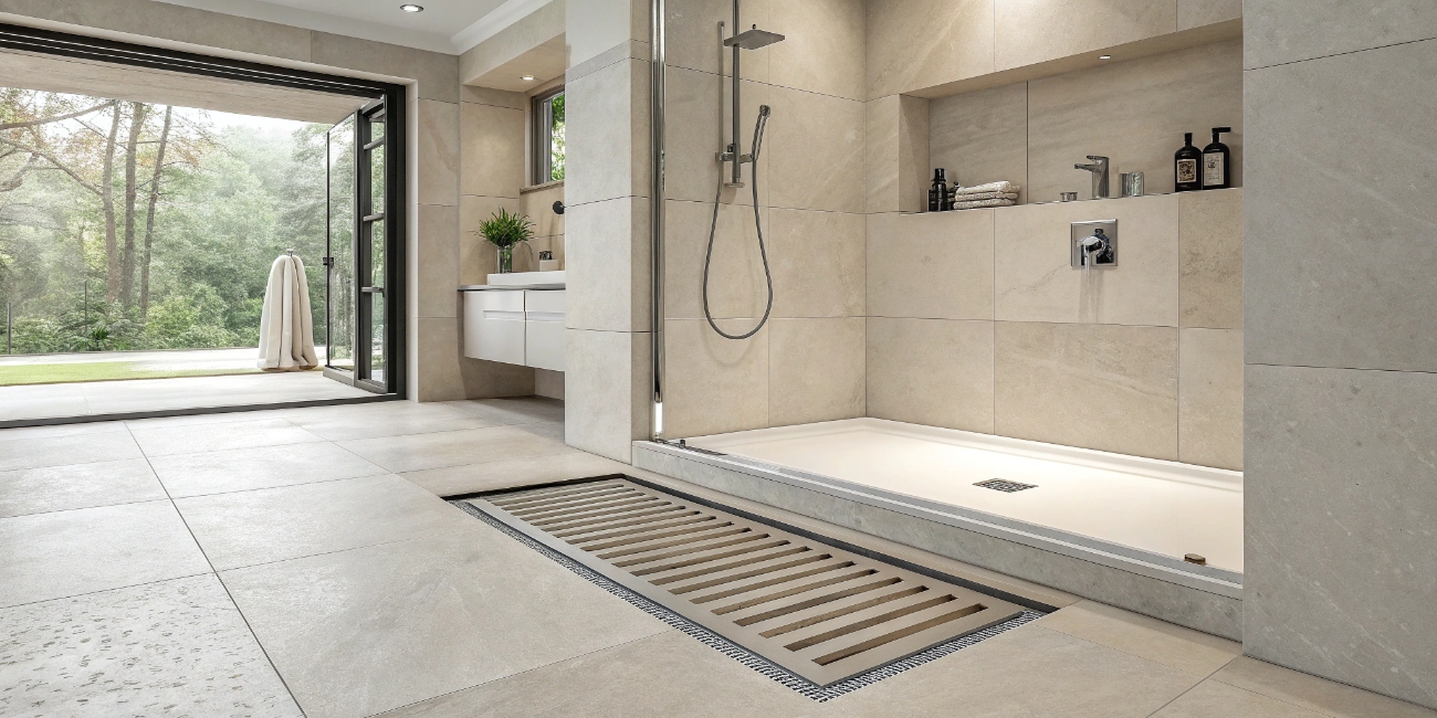 Ванная без порога: как сделать душевую в уровень с полом
