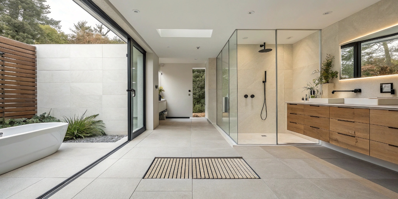 Ванная без порога: как сделать душевую в уровень с полом