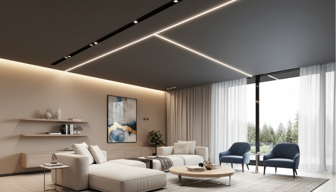 Карнизы и карнизный профиль Slott Motion — современное решение для скрытого освещения и штор