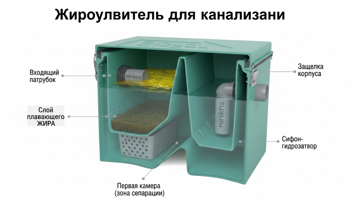 Жироуловитель для канализации: принцип работы, типы и критерии выбора
