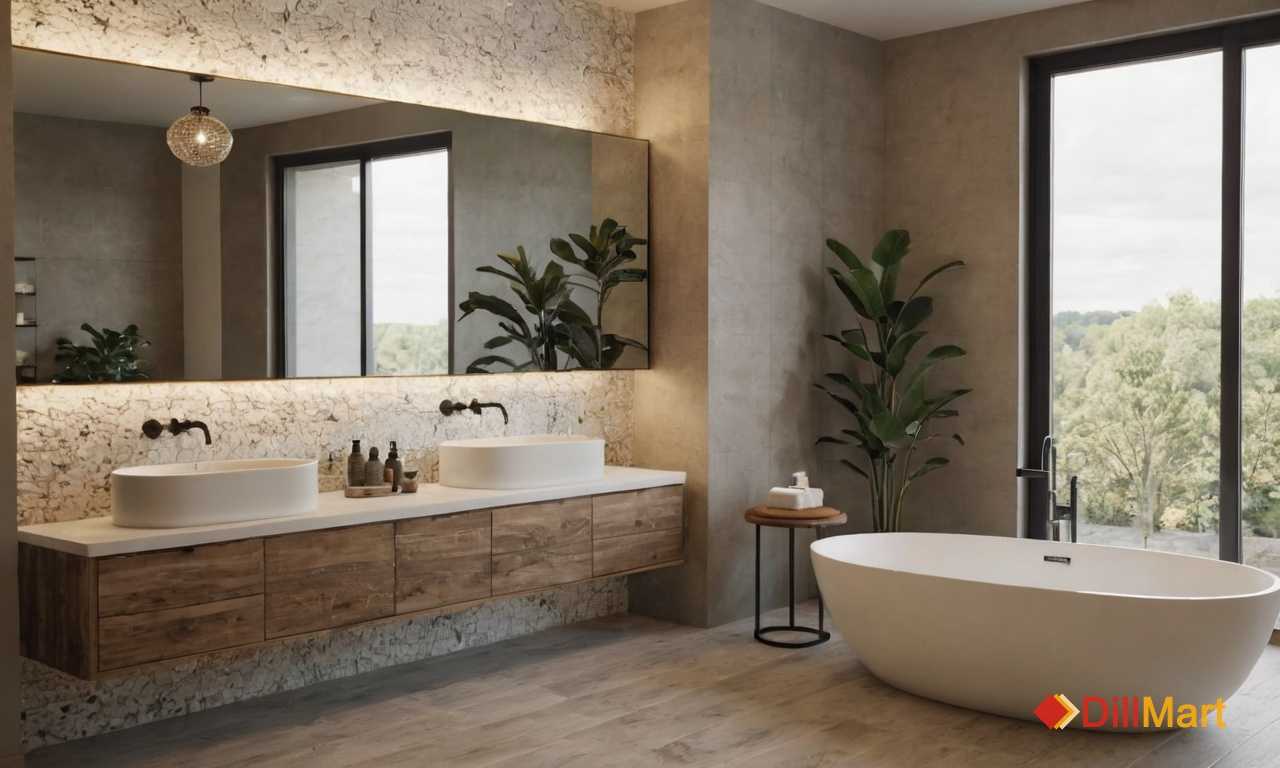 Как сочетать керамогранит под дерево с другими материалами в ванной Как сочетать керамогранит под дерево с другими материалами в ванной