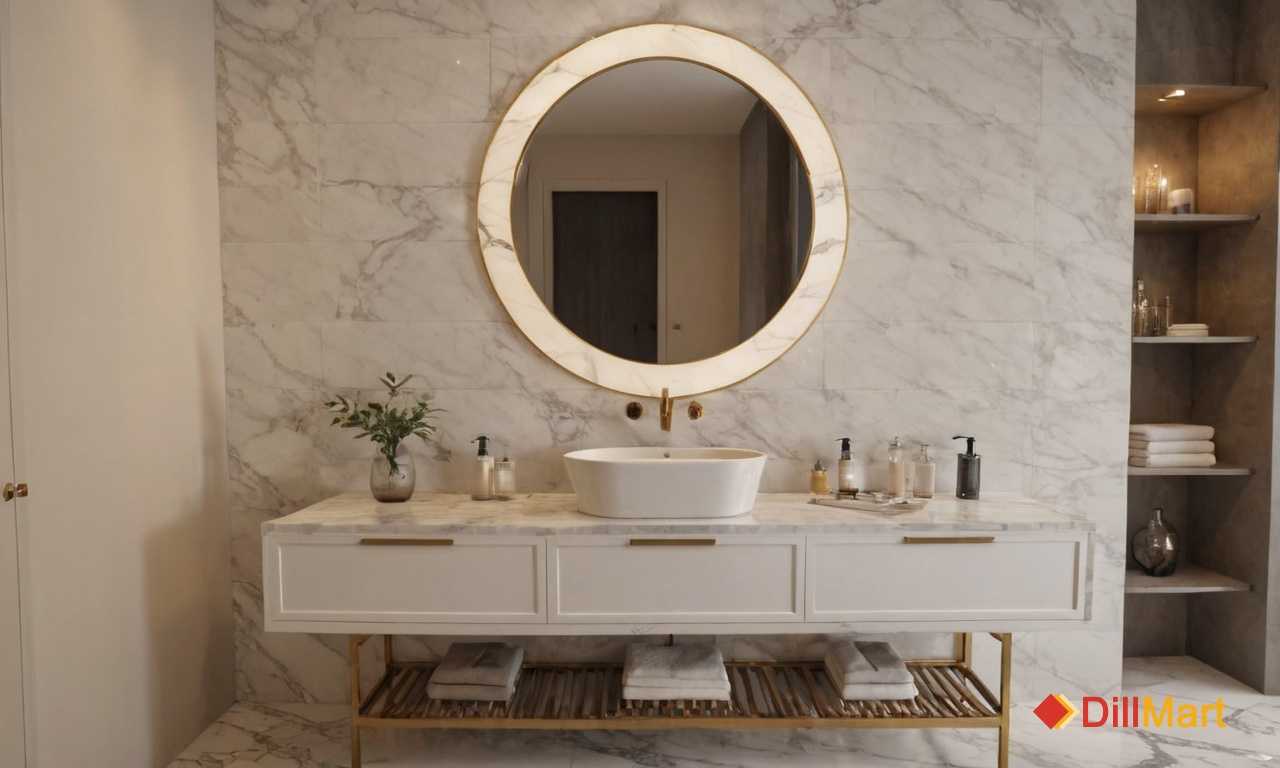 Как визуально увеличить ванную с плиткой под белый мрамор