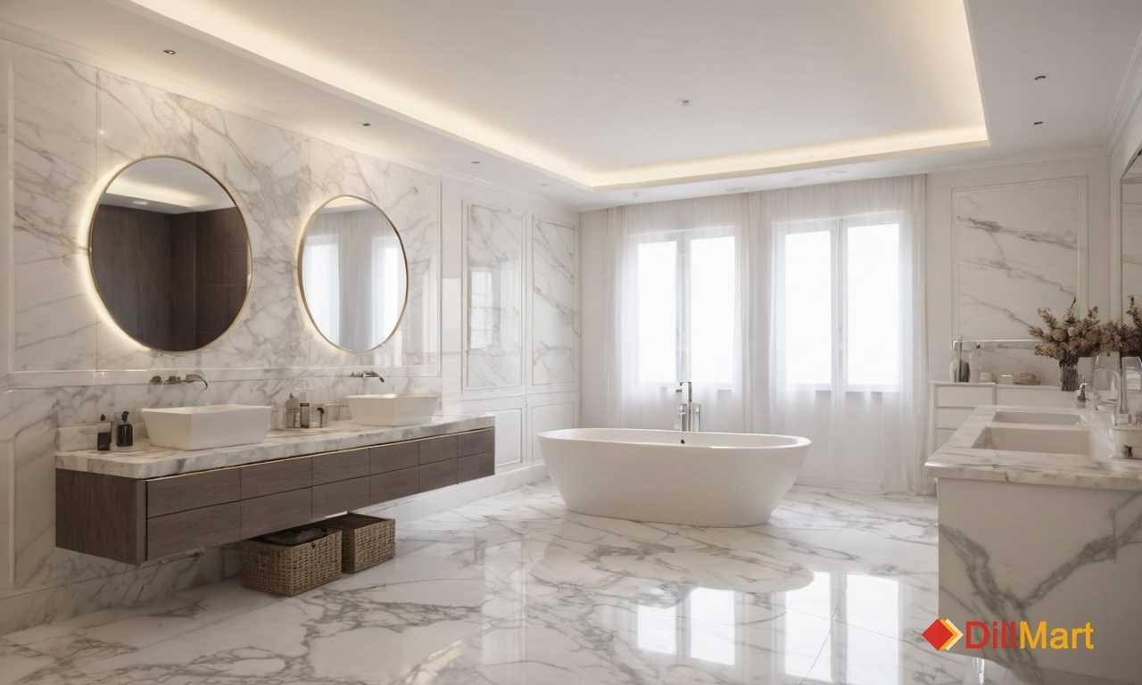 Белый мрамор в ванной идеи для пола и стен