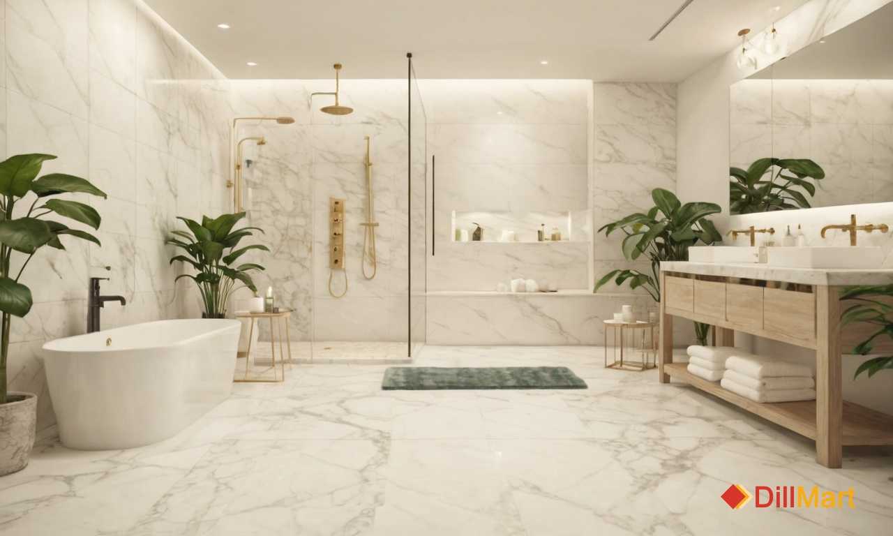 Плитка под белый мрамор советы по укладке в душевой зоне