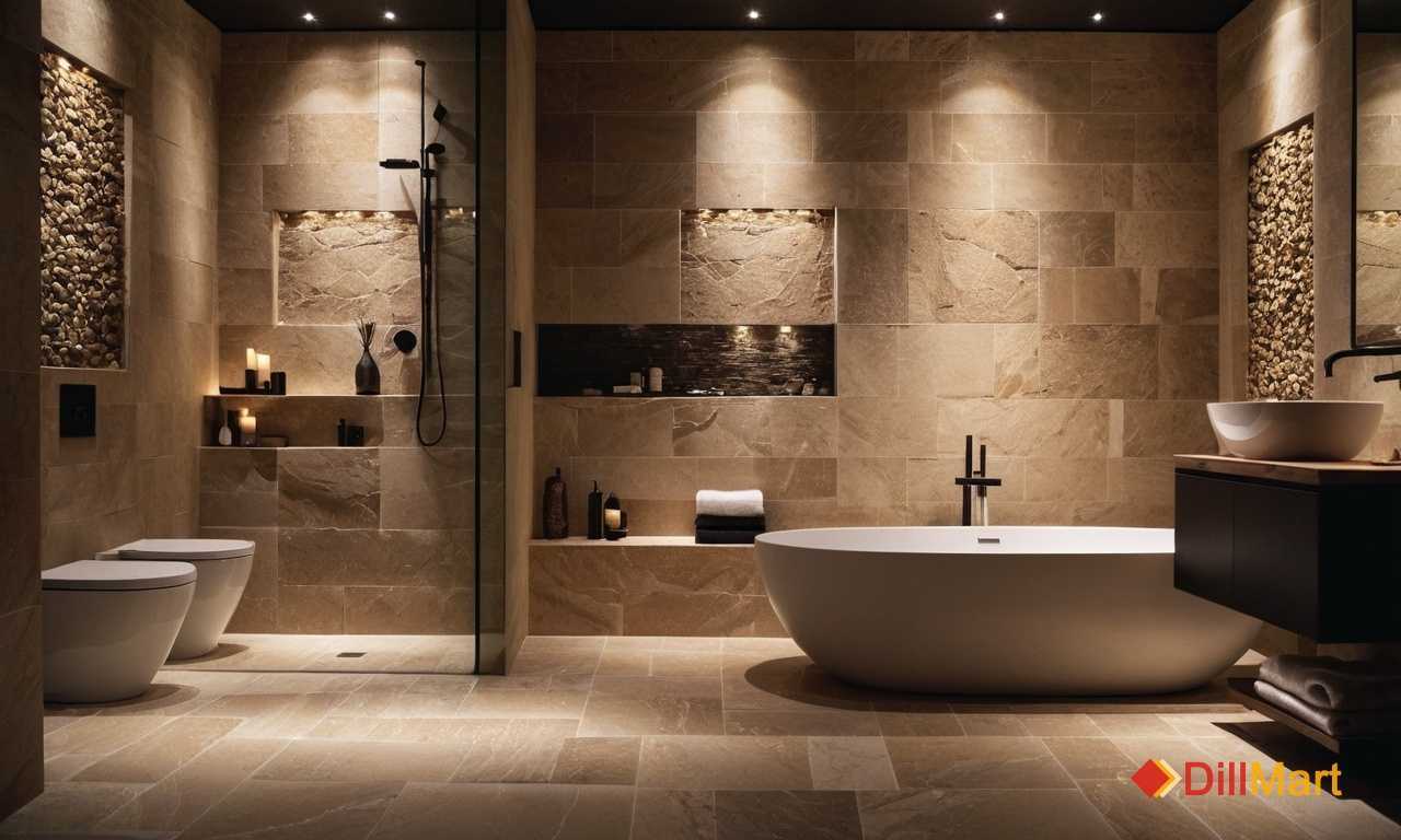 Современные коллекции плитки под камень для ванной