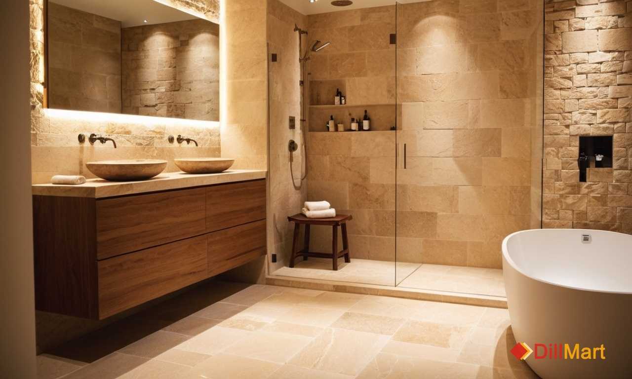 Тренды в интерьере плитка под камень для душевой комнаты