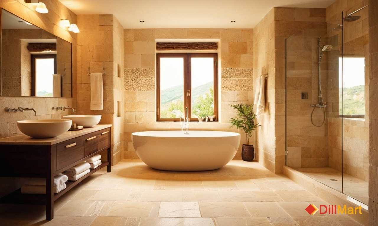 Модные тенденции оформления туалетов плиткой под камень