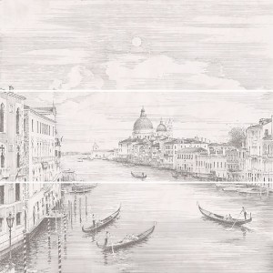 Панно Город на воде Venice, состоит из 3 частей 25х75 обрезной (размер каждой части)