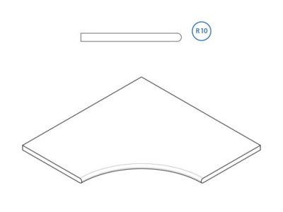 Бортик Угловой Закруглённый 30 Натуральный Italon X2