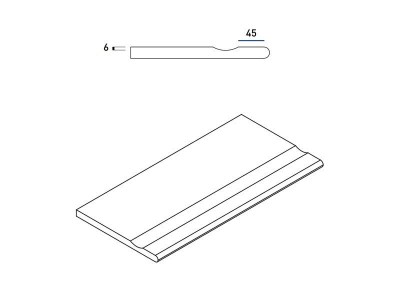 Керамогранит Блэк Бортик 30X60 С Выемкой Закруглён Натуральный 60x30