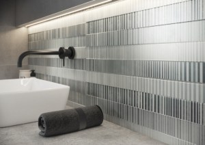 Коллекция Concrete Stripes керамической плитки от MEI в интерьере