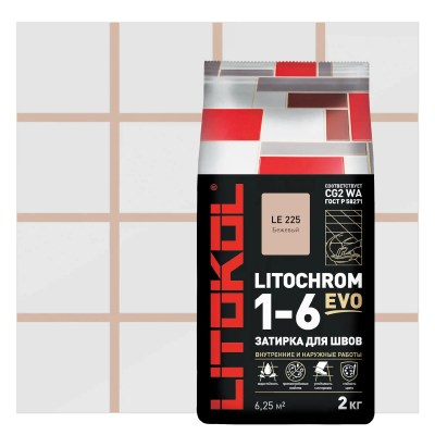 Затирка LITOCHROM 1-6 EVO LE.225 Бежевый, 2кг