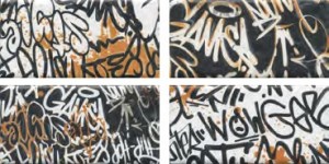 Панно Граффити, панно из 4-х частей 39,6x20