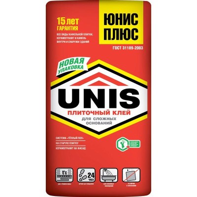 Плиточный клей Unis Плюс, 25кг